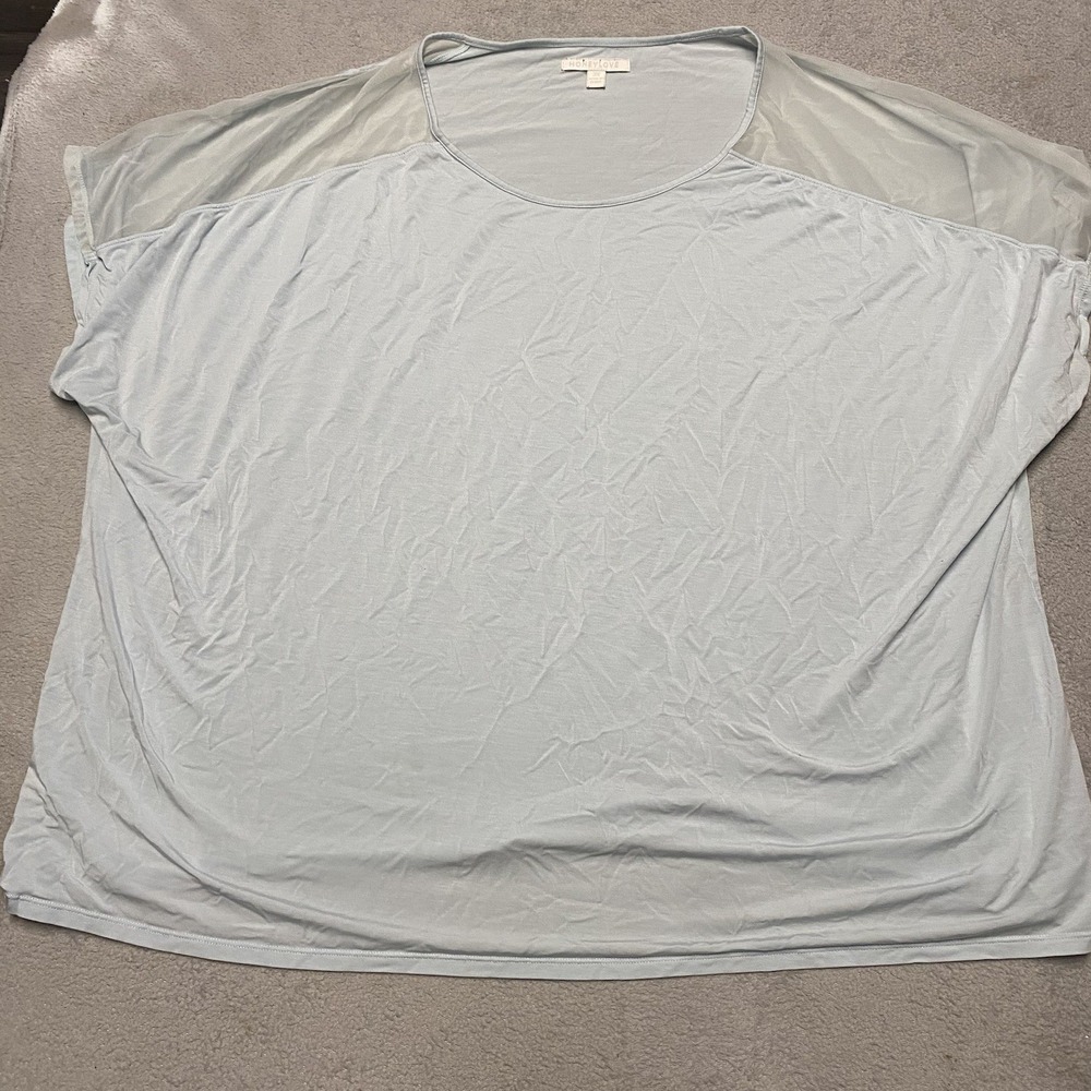 Honeylove Blisswear Pajama Top Shirt Womens 3X Blue Soft Lounge Short Sleeve